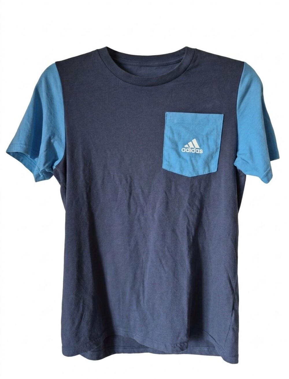 Adidas Colorblock Pocket T-Shirt Blue/Navy Youth Large